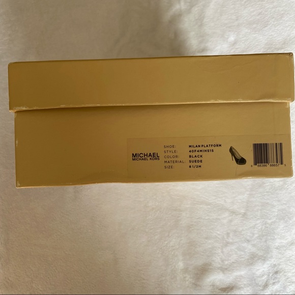 Michael Kors Milan Platform, Peep Toe, Black Suede High Heels - Picture 9 of 9